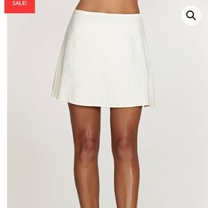 Annalise Satin A Line Mini Skirt - Bone